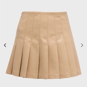 Alice & Olivia Vegan Leather Pleated Mini Skirt